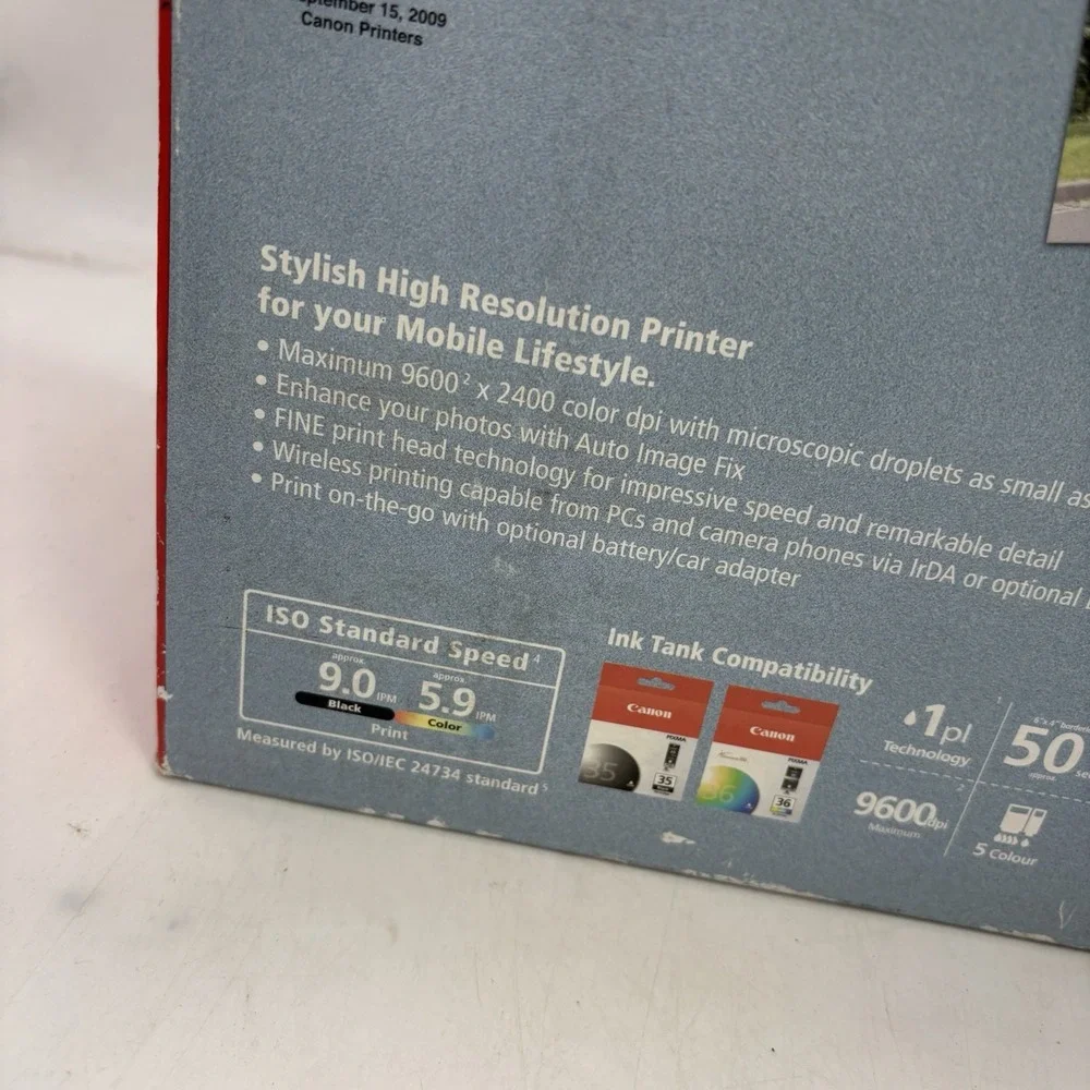 Canon PIXMA iP100 Mobiler USB Drucker in Box Used Tested and Working